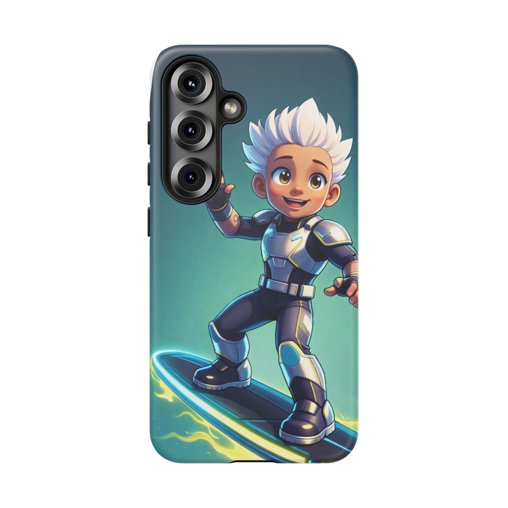 Electric Skate Hero Phone Case — Kids Cartoon Futuristic Surfer Protective Cover - Image 19