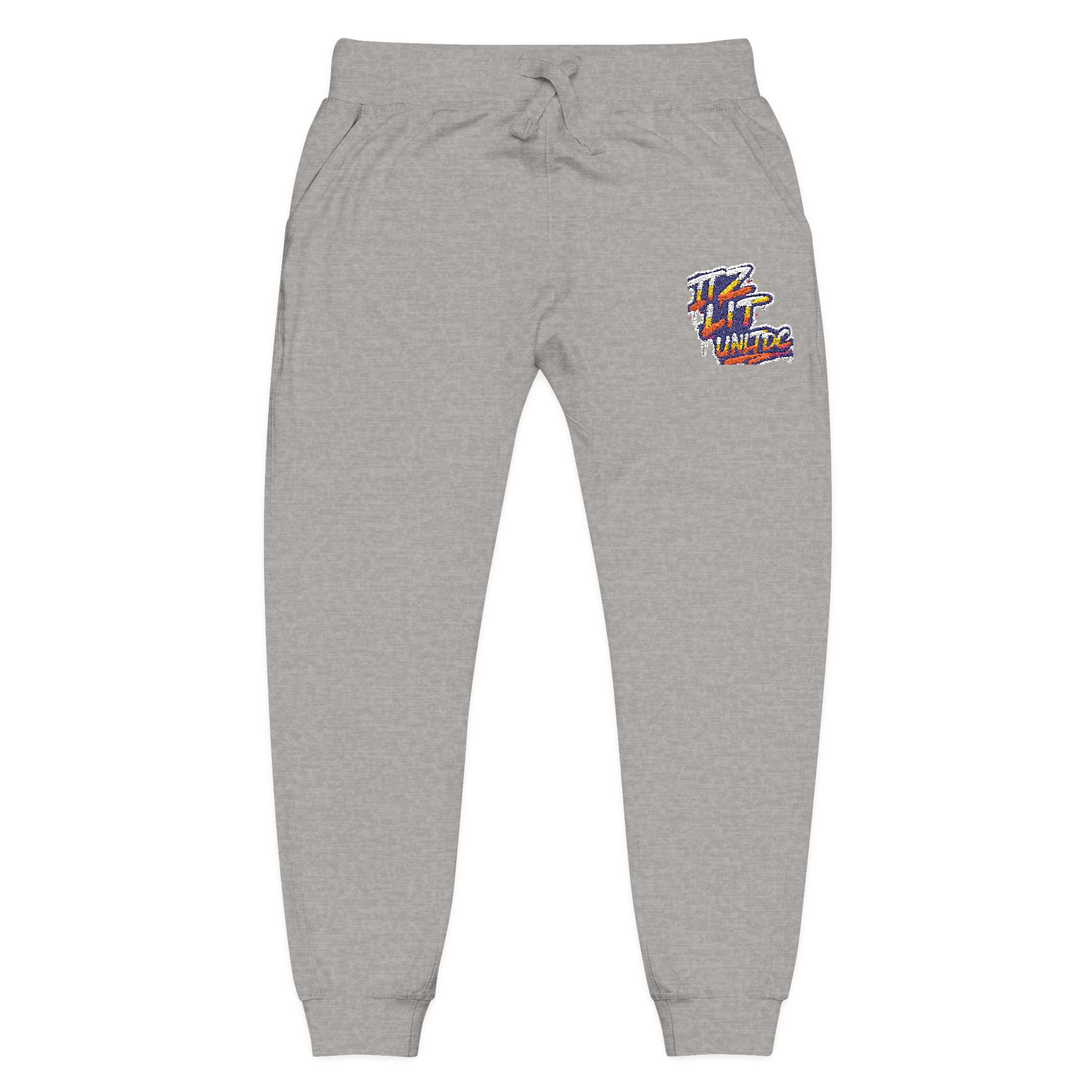 Embroidered "ITZ LIT" Floral 'C' Fleece Sweatpants — Cozy Casual Joggers - Image 13