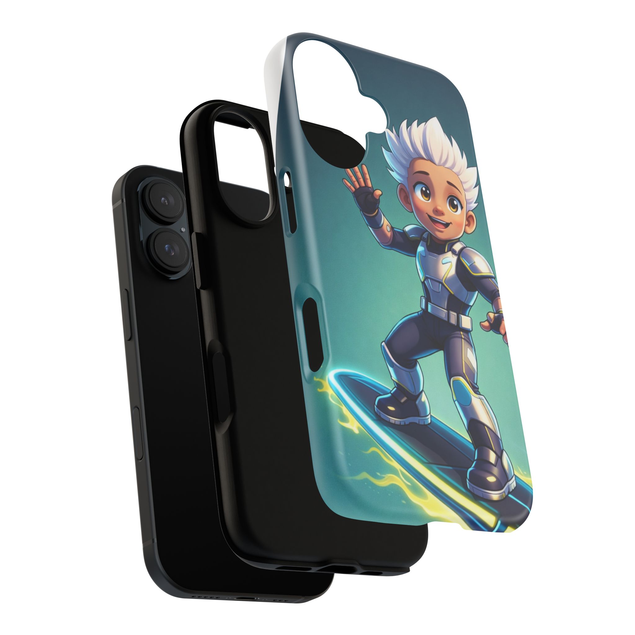 Electric Skate Hero Phone Case — Kids Cartoon Futuristic Surfer Protective Cover - Image 7