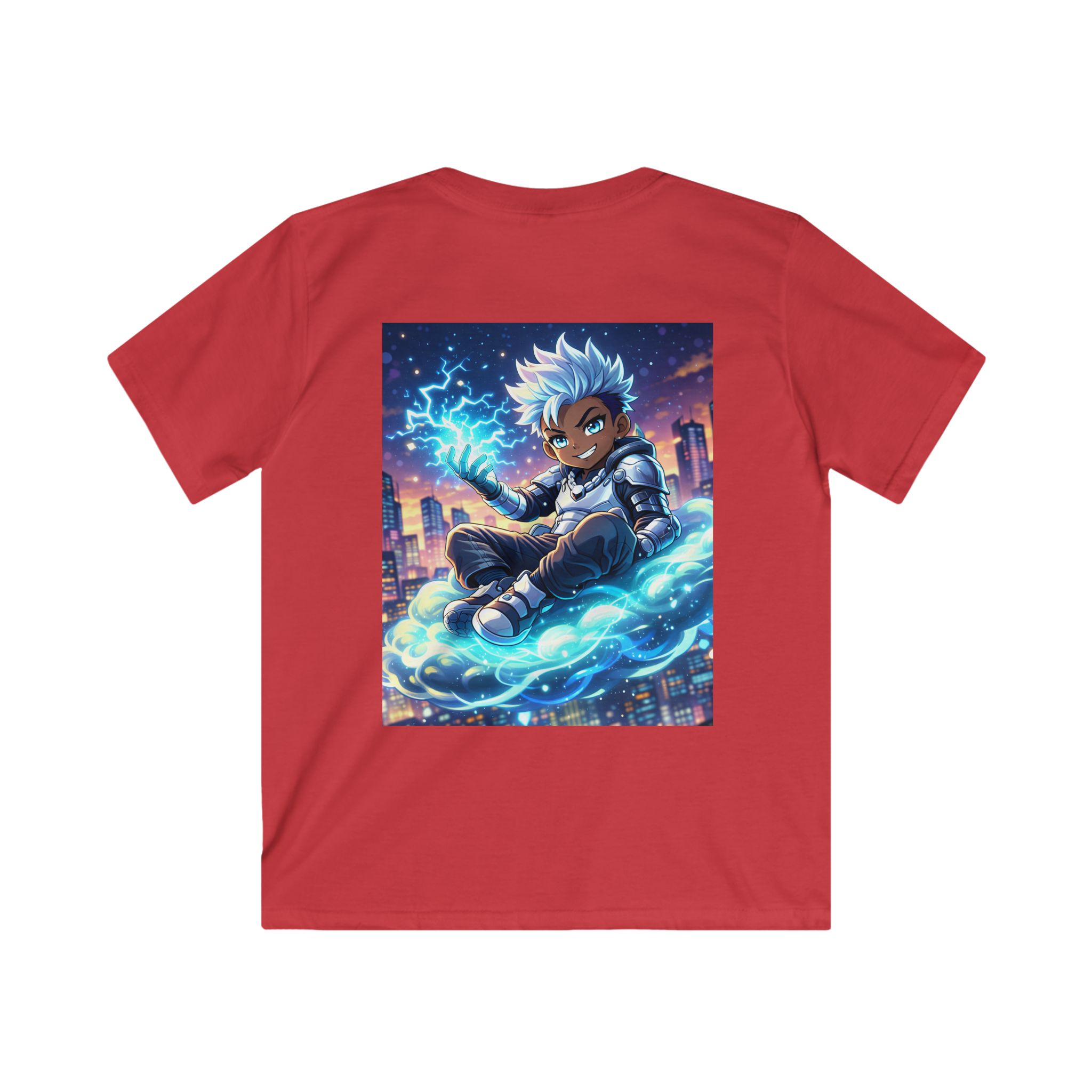 Kids Tee — Electric City Anime Boy Graphic Shirt - Image 6