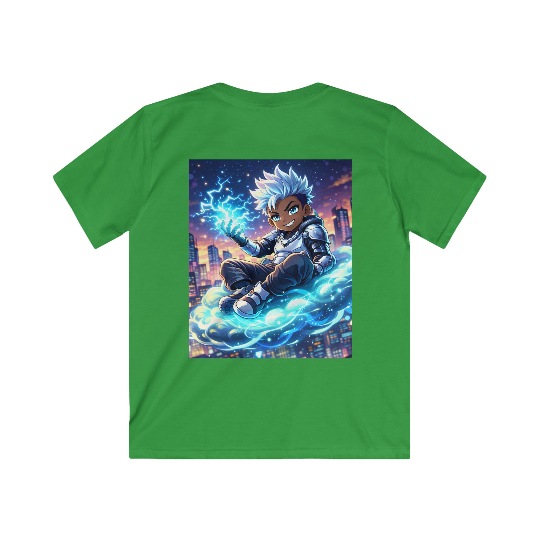 Kids Tee — Electric City Anime Boy Graphic Shirt - Image 10