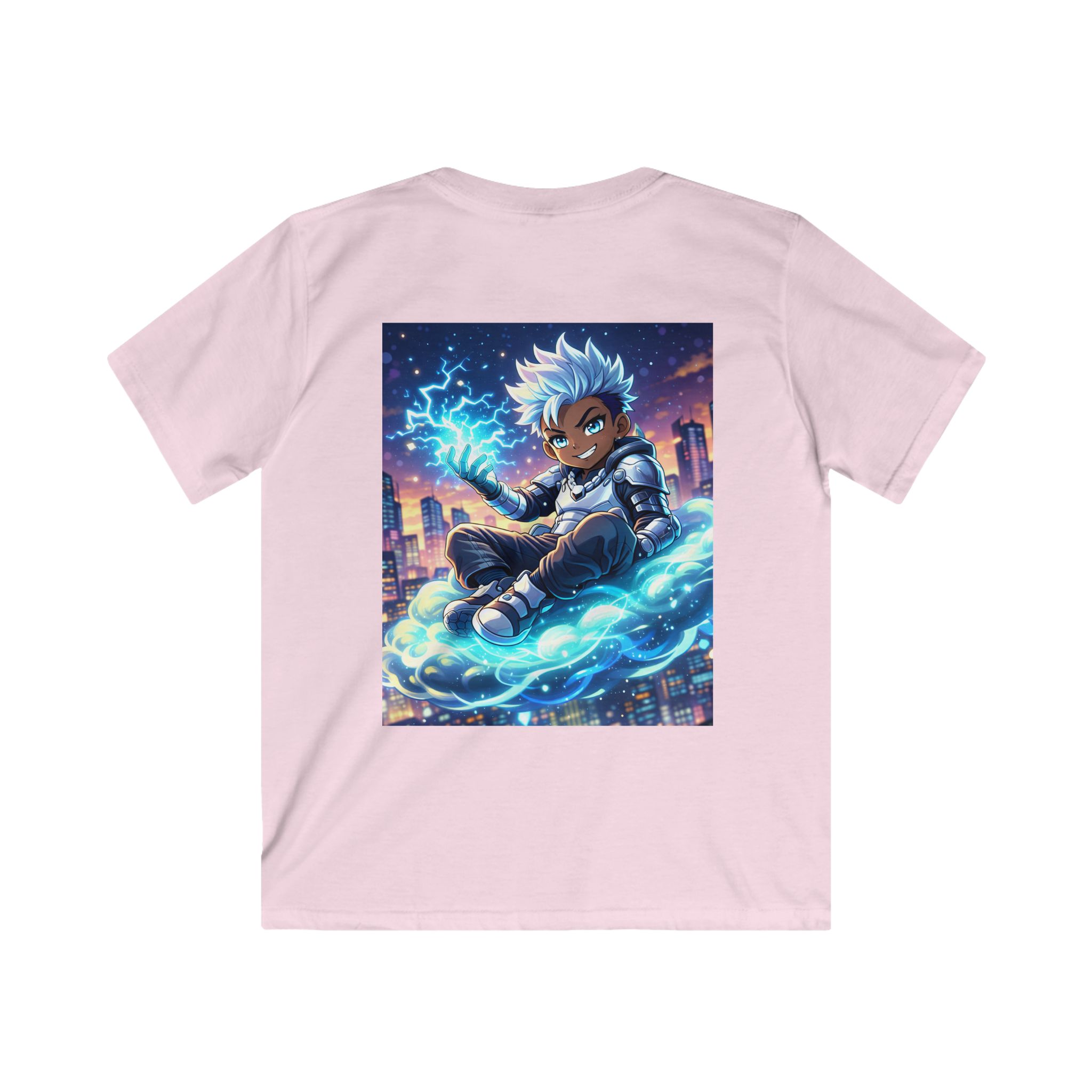Kids Tee — Electric City Anime Boy Graphic Shirt - Image 14