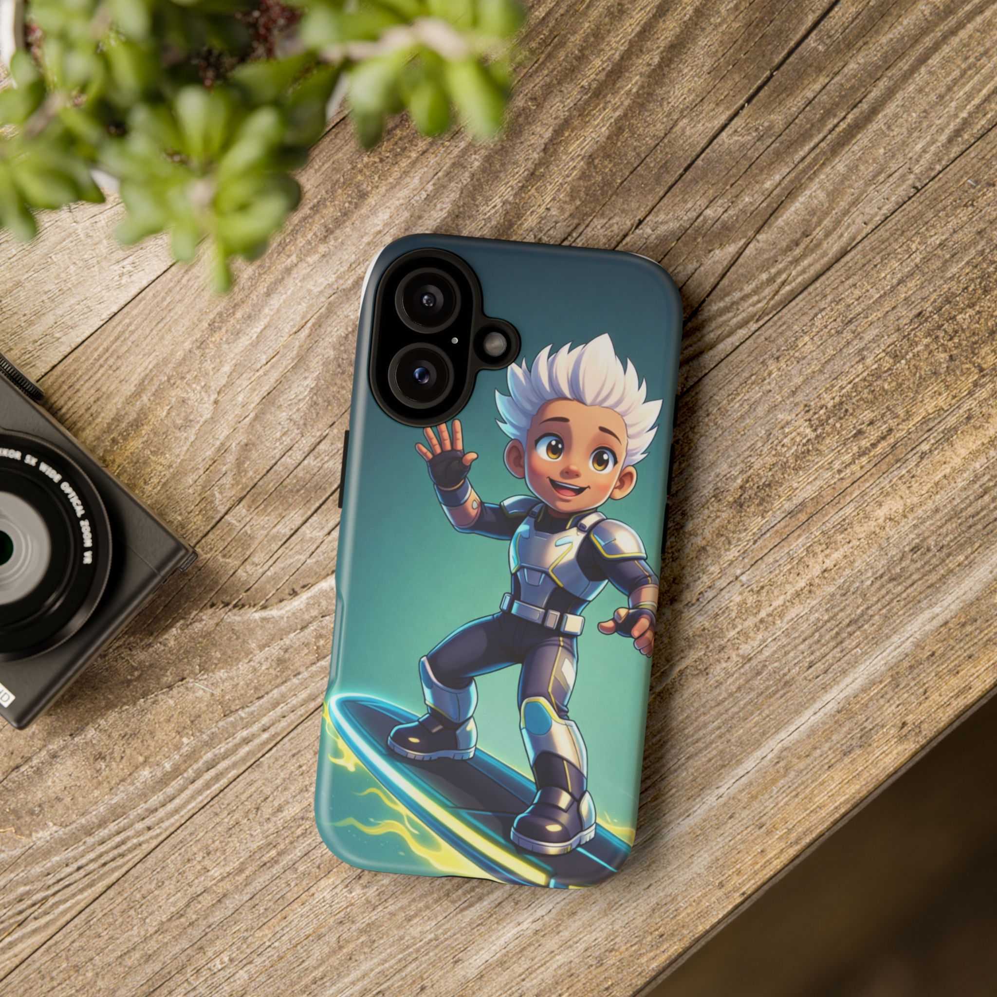 Electric Skate Hero Phone Case — Kids Cartoon Futuristic Surfer Protective Cover - Image 8