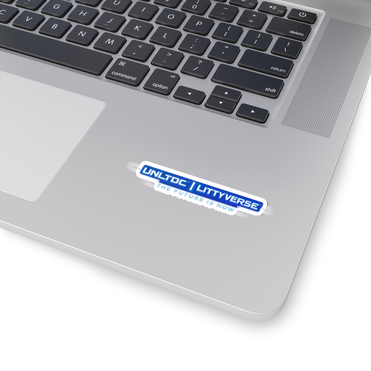 Sticker — "UNLTDC | Littyverse — The Future Is Now" Blue Tech Logo - Image 2