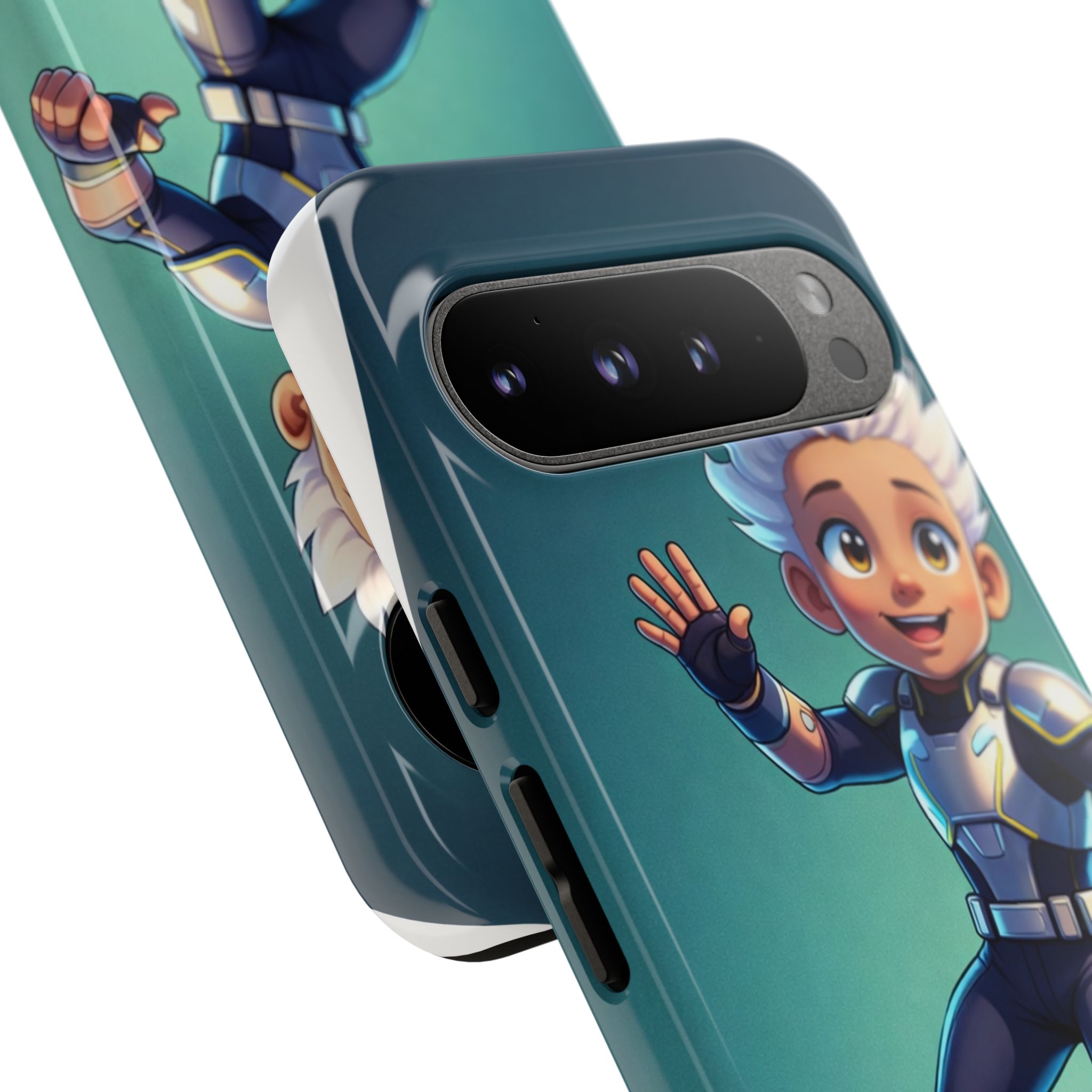 Electric Skate Hero Phone Case — Kids Cartoon Futuristic Surfer Protective Cover - Image 10