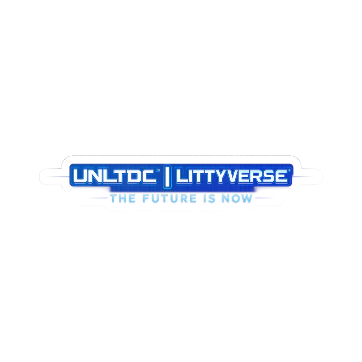 Sticker — "UNLTDC | Littyverse — The Future Is Now" Blue Tech Logo
