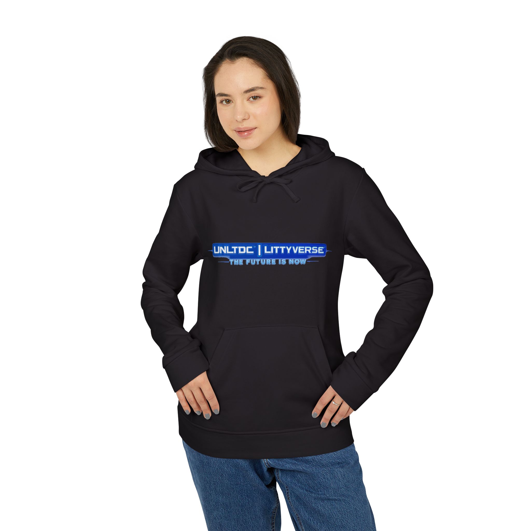 Hoodie — UNLTDCLTTYVERSE Blue Logo Fleece Hoodie - Image 27
