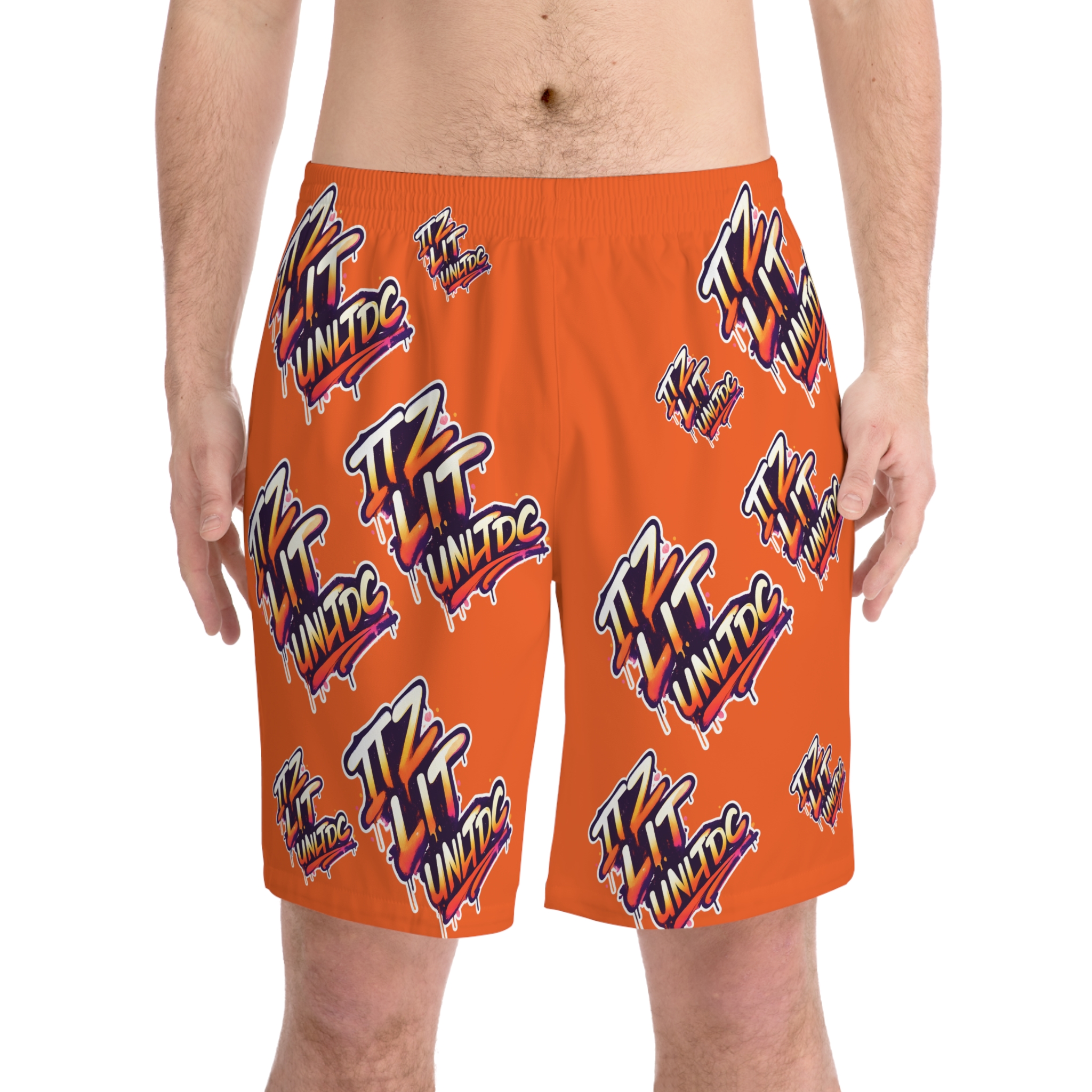 Men's Elastic Beach Shorts (AOP) - Image 4